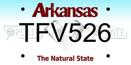 TFV526 Arkansas License Plate