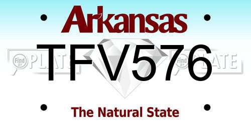 TFV576 Arkansas License Plate