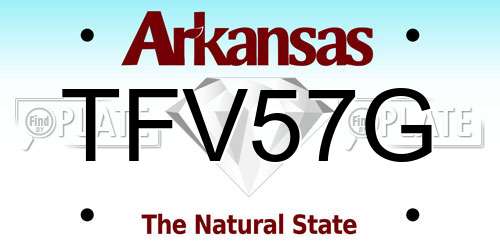 TFV57G Arkansas License Plate