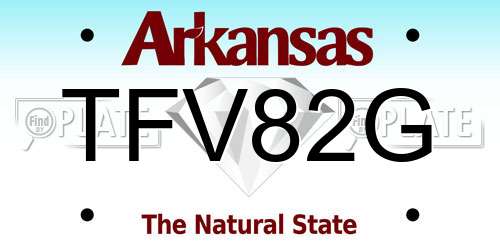TFV82G Arkansas License Plate