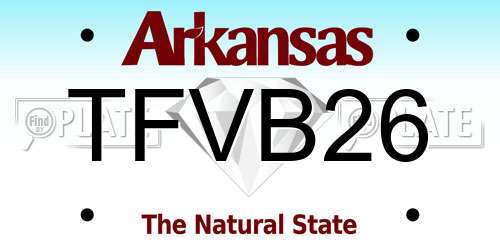 TFVB26 Arkansas License Plate