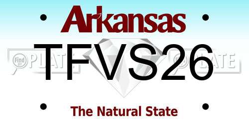 TFVS26 Arkansas License Plate