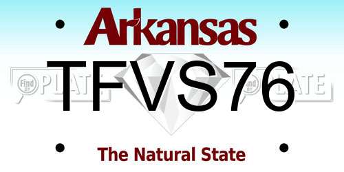 TFVS76 Arkansas License Plate