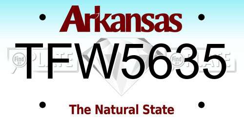 TFW5635 Arkansas License Plate
