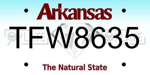 TFW8635 Arkansas License Plate