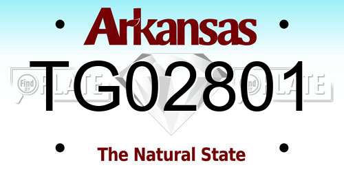 TG02801 Arkansas License Plate