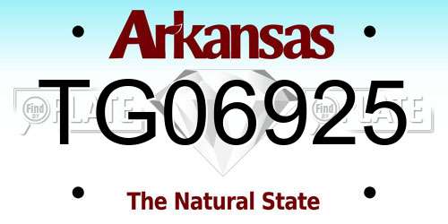 TG06925 Arkansas License Plate
