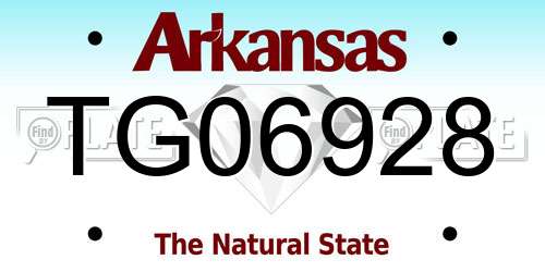 TG06928 Arkansas License Plate