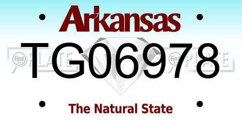 TG06978 Arkansas License Plate