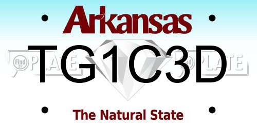TG1C3D Arkansas License Plate