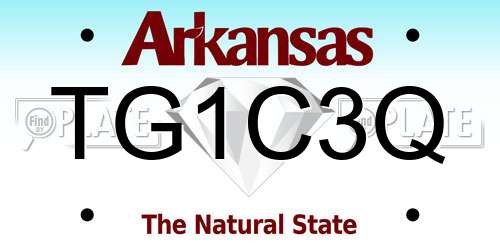 TG1C3Q Arkansas License Plate