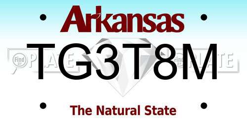 TG3T8M Arkansas License Plate