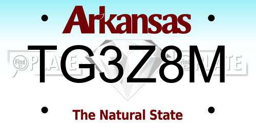 TG3Z8M Arkansas License Plate