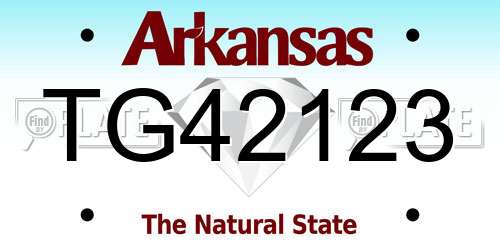 TG42123 Arkansas License Plate