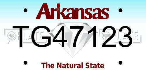 TG47123 Arkansas License Plate