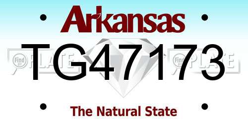 TG47173 Arkansas License Plate