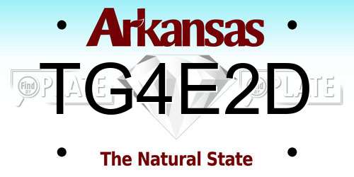 TG4E2D Arkansas License Plate