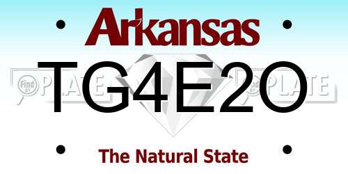 TG4E2O Arkansas License Plate