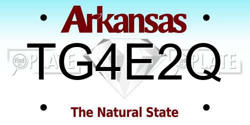 TG4E2Q Arkansas License Plate