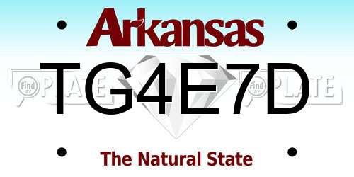 TG4E7D Arkansas License Plate