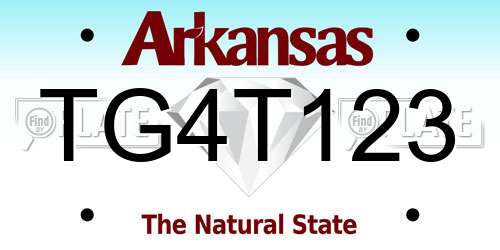 TG4T123 Arkansas License Plate