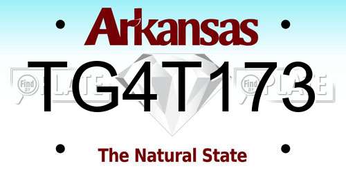 TG4T173 Arkansas License Plate