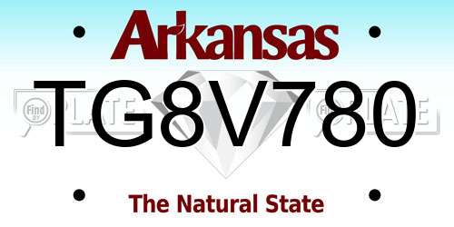 TG8V780 Arkansas License Plate