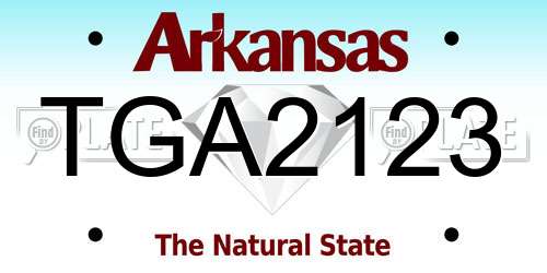 TGA2123 Arkansas License Plate