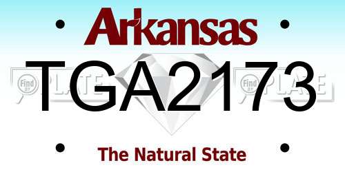 TGA2173 Arkansas License Plate