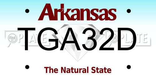 TGA32D Arkansas License Plate