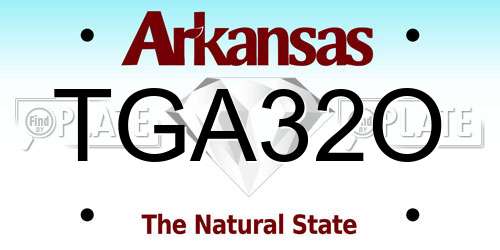 TGA32O Arkansas License Plate