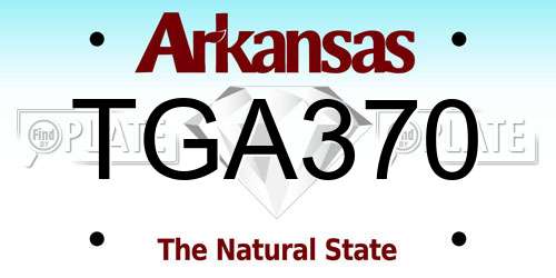 TGA370 Arkansas License Plate