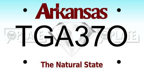 TGA37O Arkansas License Plate