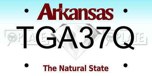 TGA37Q Arkansas License Plate