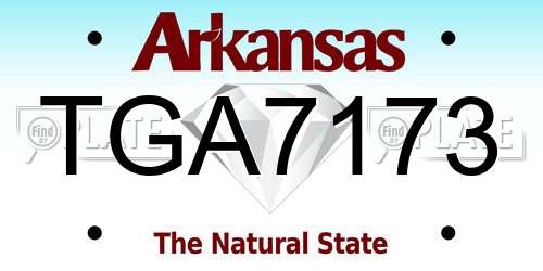 TGA7173 Arkansas License Plate