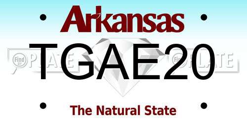 TGAE20 Arkansas License Plate