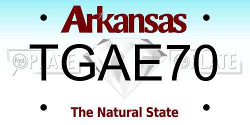 TGAE70 Arkansas License Plate