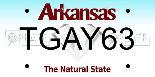 TGAY63 Arkansas License Plate