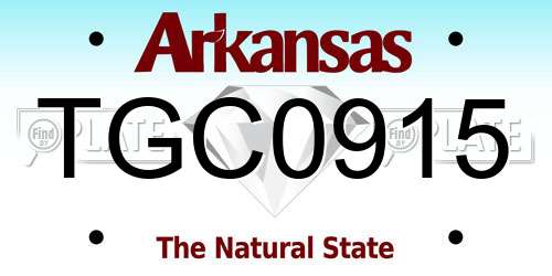 TGC0915 Arkansas License Plate
