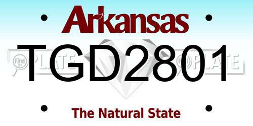 TGD2801 Arkansas License Plate
