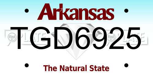 TGD6925 Arkansas License Plate