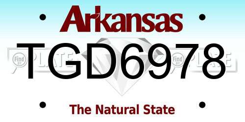TGD6978 Arkansas License Plate