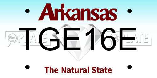 TGE16E Arkansas License Plate