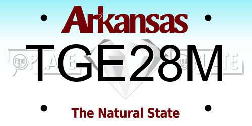 TGE28M Arkansas License Plate