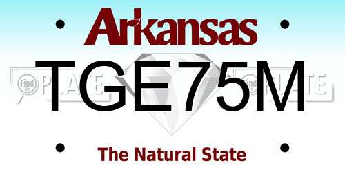 TGE75M Arkansas License Plate