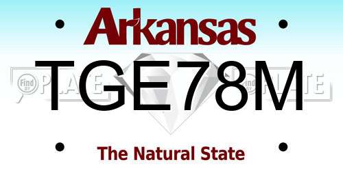 TGE78M Arkansas License Plate