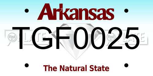 TGF0025 Arkansas License Plate