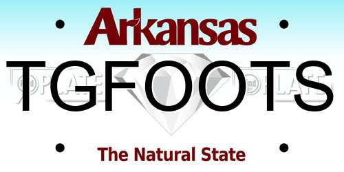 TGFOOTS Arkansas License Plate