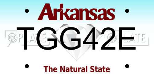 TGG42E Arkansas License Plate