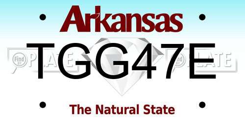 TGG47E Arkansas License Plate